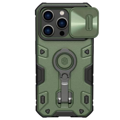Nillkin CamShield Armor PRO Magnetic pancéřové pouzdro s kroužkem na iPhone 14 PRO 6.1" Dark green MagSafe