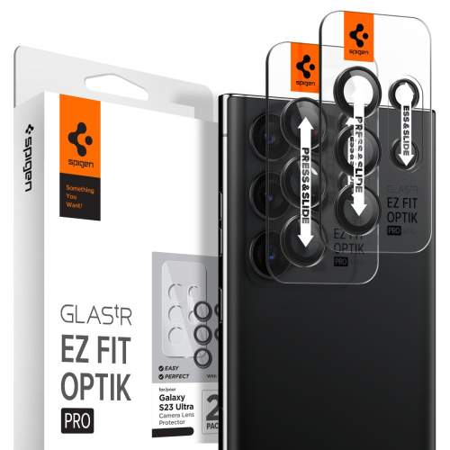 Spigen GLAS.tR Ez Fit Optik Pro Samsung Galaxy S23 Ultra Black [2 PACK]