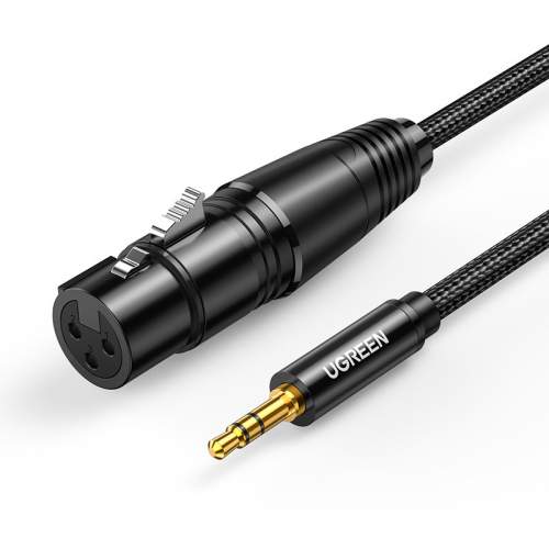 Ugreen AV182 audio kabel 3.5mm mini jack / XLR 1m, černý (AV182)