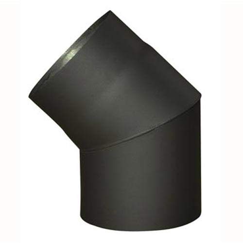Eurometal Koleno kouřové 160 mm/45°, silnostěnné, černé