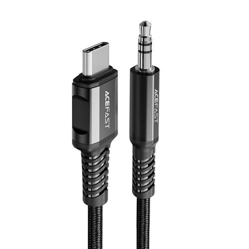 Acefast audio kabel USB typu C - 3,5 mm mini jack (samec) 1,2 m, AUX černý (C1-08 černý)