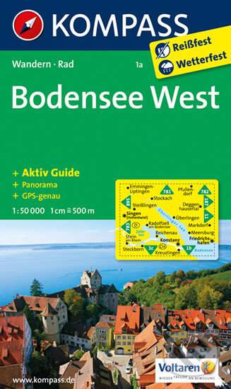 Kompass 1a Bodensee/Bodamské jezero západ 1:50 000 turistická mapa