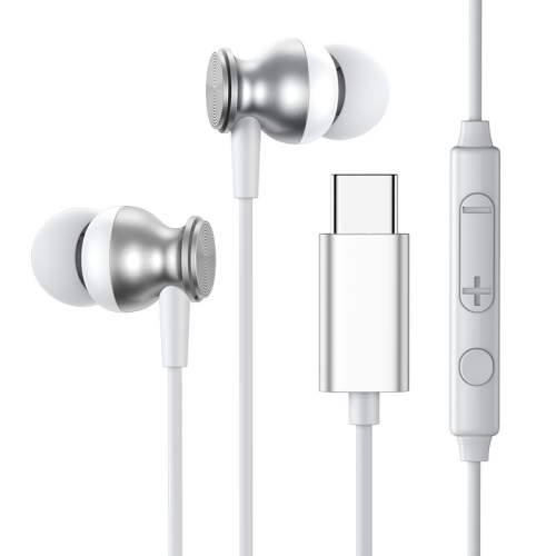 Joyroom JR-EC04 sluchátka do uší USB-C, stříbrné (JR-EC04 Silver)