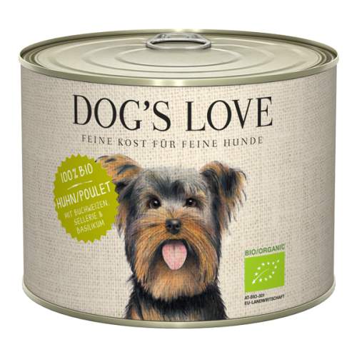 Dog's Love Bio kuřecí maso s pohankou, celerem a bazalkou 6 × 200 g