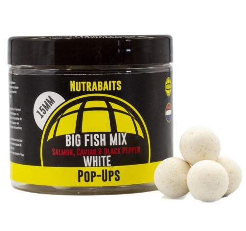 Nutrabaits pop-up - Big Fish Mix (Salmon Caviar Black Pepper) Whites 15mm