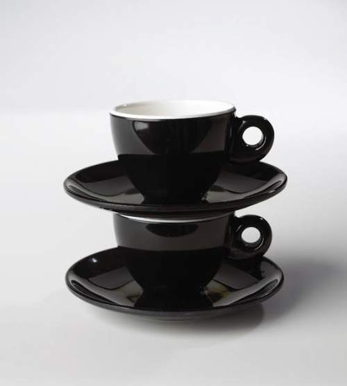 Melaminový  espresso set GIMEX Quadrato Black and White 2 díly
