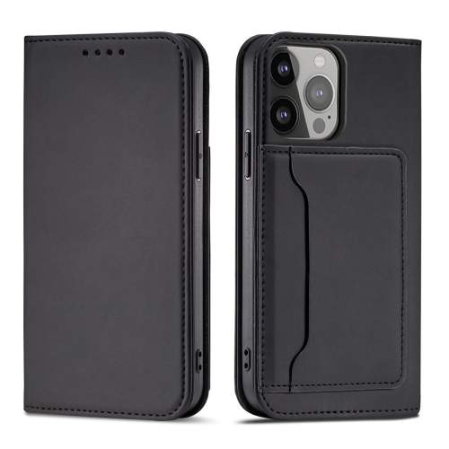 Magnet Card Case elegantní knížkové pouzdro s venkovní kapsou na iPhone 14 PLUS 6.7" Black