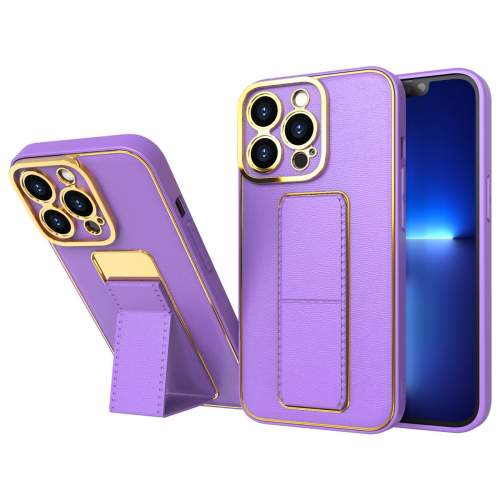 Flexibilní electroplating silikonové pouzdro se stojánkem na iPhone 13 Pro 6.1" Purple