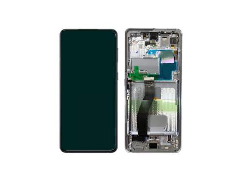 LCD + dotyk + rámeček pro Samsung Galaxy S21 Ultra 5G, phantom silver ( Service Pack )