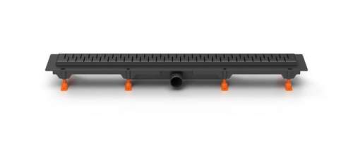 Žlab podlahový lineární 750 mm, D 40 mm, boční, medium mat, černý, ENPRO