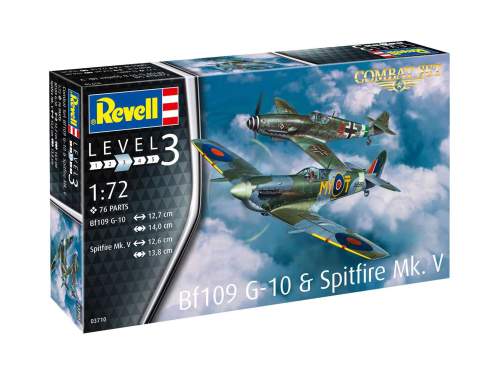 REVELL ModelSet letadla 63710 - Bf109G-10 & Spitfire Mk.V (1:72)