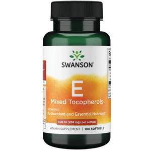 Swanson Vitamin E Mixed Tocopherols 100 ks, gelové tablety, 400 IU (268 mg)