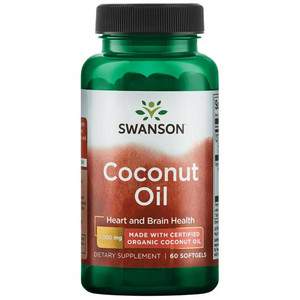 Swanson Certified Organic Coconut Oil 60 ks, gelové tablety, 1000 mg