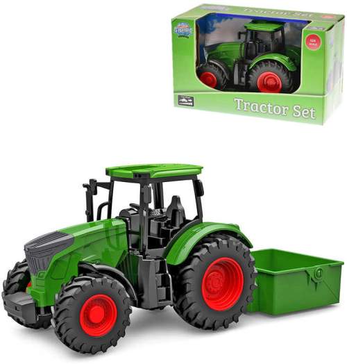 Kids Globe traktor zelený se sklápěčkou volný chod 27,5 cm