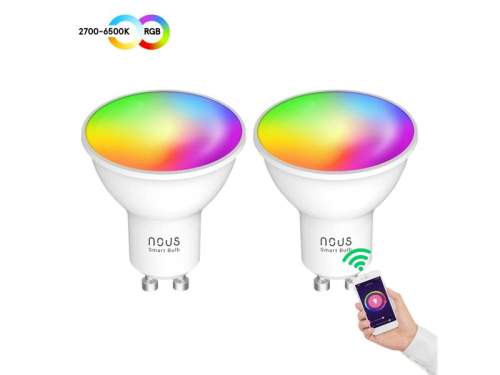 Smart sada LED žárovek GU10 4,5W RGB Nous P8/2pack WiFi Tuya