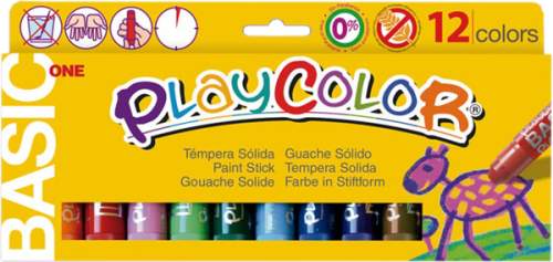 Playcolor - tuhé temperové barvy 12 kusů