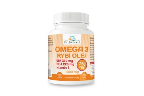 Omega 3 RYBÍ OLEJ 1000mg EPA330mg/DHA220mg 150 cps - Dr. Natural 210g  + Při koupi 12 a více kusů 3% Sleva