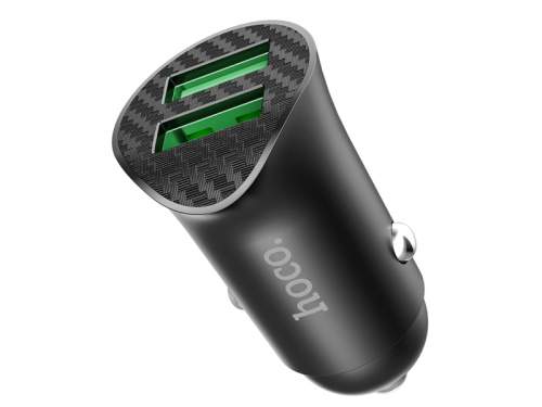 Hoco Z39 Farsighted Dual Port QC3.0 Car Charger Black