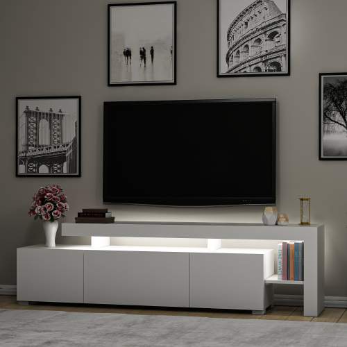Hanah Home TV stolek Beliz s LED osvětlením bílý