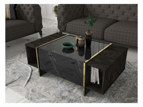 ASIR Konferenční stolek VEYRON černý, zlatý