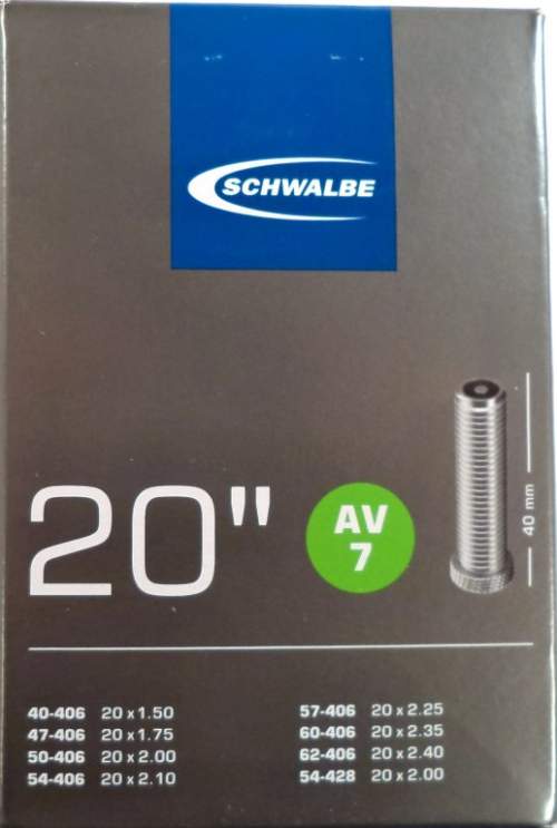 Schwalbe duše 20" av7 40/60-406/428 auto-ventilek