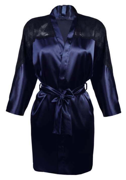 DKaren Woman's Housecoat Marion Navy Blue