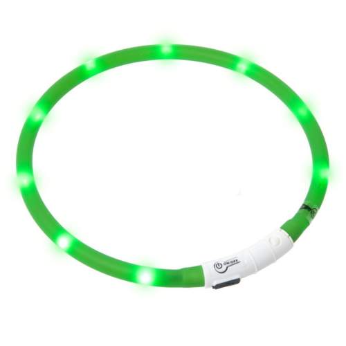 Karlie LED světelný obojek zelený obvod 20-75 cm