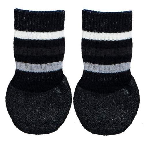 Protiskluzové ponožky černé L, 2 ks pro psy bavlna/lycra