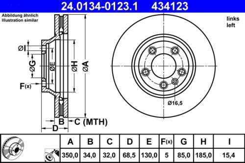 Brzdový kotouč ATE 24.0134-0123.1