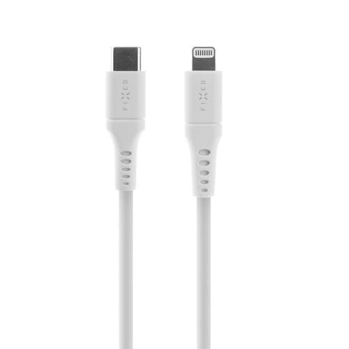 FIXED nabíjecí a datový kabel Liquid silicone USB-C - Lightning, MFi, PD, 1.2m, bílá FIXDLS-CL12-WH