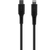 FIXED Nabíjecí a datový Liquid silicone kabel s konektory USB-C/Lightning a podporou PD, 1.2m, MFI FIXDLS-CL12-BK, černý