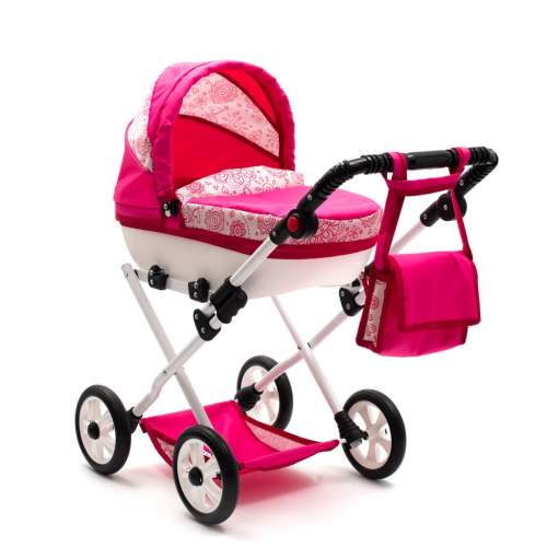 Dětský kočárek pro panenky New Baby COMFORT Varianta: srdíčka - růžová