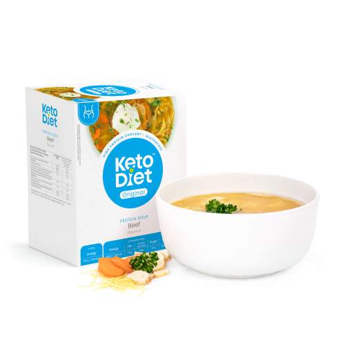 KetoDiet Proteinová polévka hovězí s nudlemi 7x33g