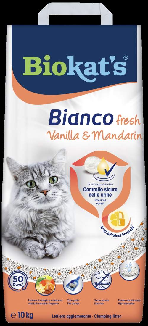 Biokat´s Biokats Bianco Fresh vanilka a mandarinka podestýlka 10kg