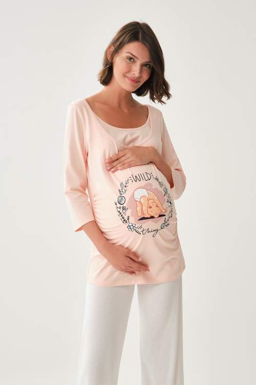 Dagi Plus Size T-Shirt - Pink - Regular