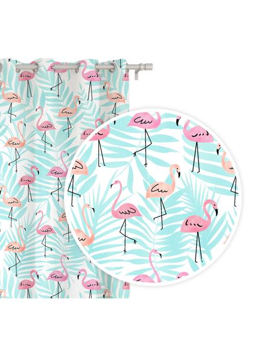 Edoti Curtain in flamingos 140x250