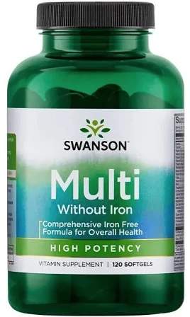 Swanson Century Formula Multivitamin without Iron 120 ks, gelové tablety