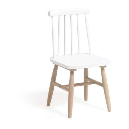 Kave Home Bílá dětská židle z kaučukového dřeva Kristie