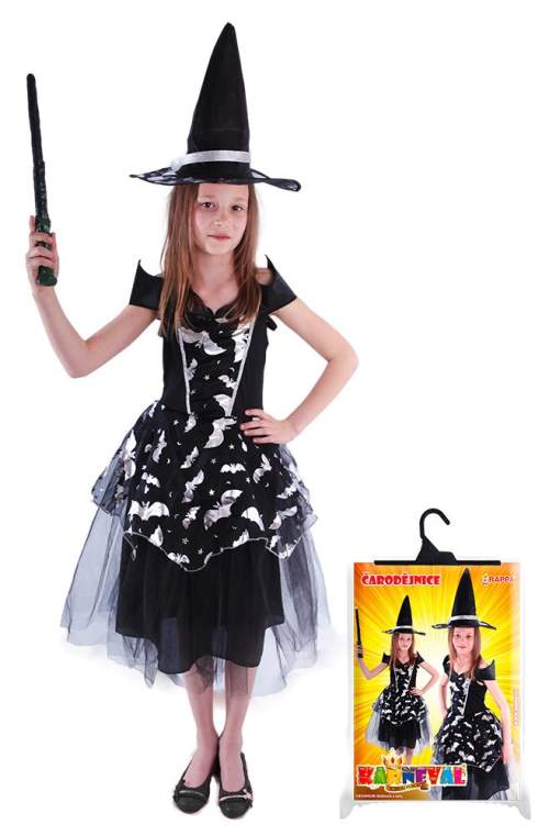 RAPPA Dětský kostým čarodějnice netopýrka/Halloween (M)
