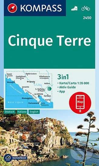 Kompass 2450 Cinque Terre 1:35 000 turistická mapa