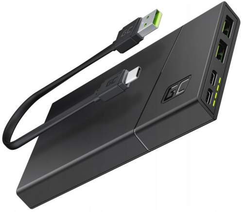 Power Bank Green Cell GC PowerPlay10S 10000mAh s rychlonabíjením 2x USB Ultra Charge a 2x USB-C Power Delivery 18W GREEN CELL PBGC02S