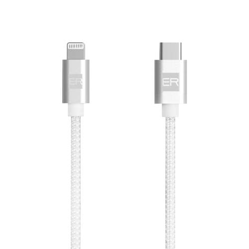 ER POWER USB-C/Lightning kabel bílý 2 m