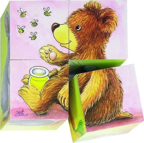 Kostky obrázkové 4ks - Mláďata zvířátek (Goki)