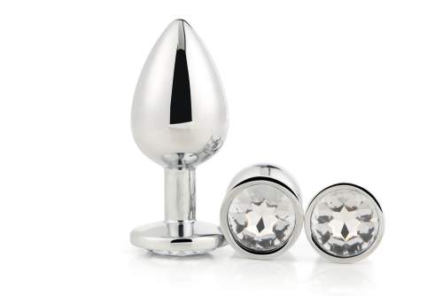 Gleaming Love - anal cone dildo set - silver (3 parts)