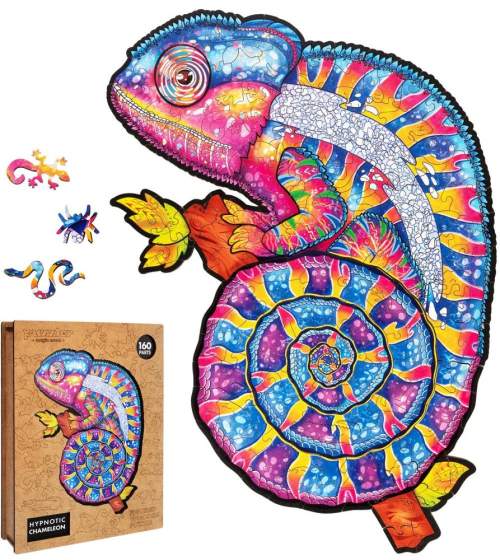 Dřevěné puzzle - Hypnotický chameleon Puzzler