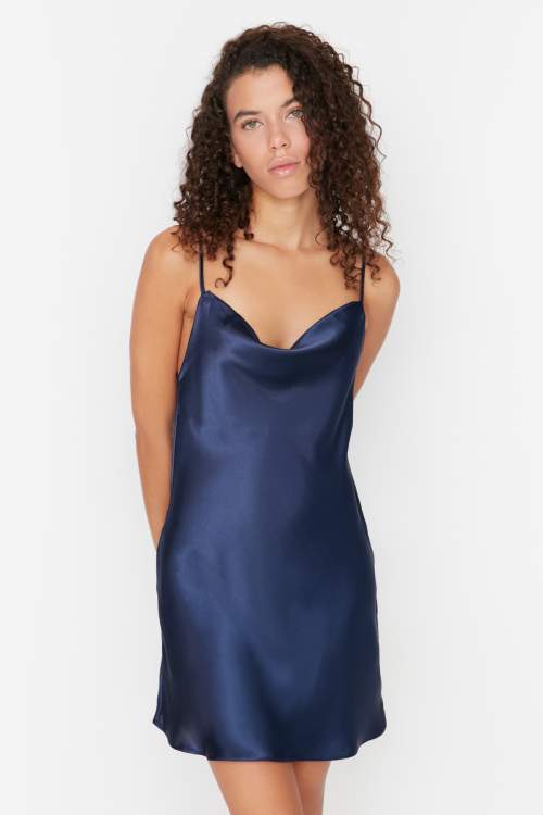 Trendyol Nightgown - Navy blue - Basic