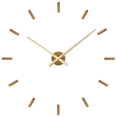 VLAHA Dubové nalepovací hodiny MINIMAL vyrobené v Čechách se zlatými ručkami VCT1040