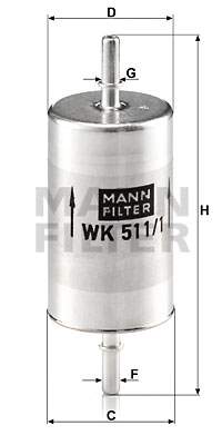 Palivový filtr MANN-FILTER WK 511/1