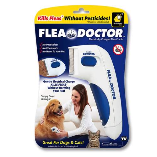 Elektrický vyčesávací kartáč proti blechám pro psy a kočky, Flea Doctor