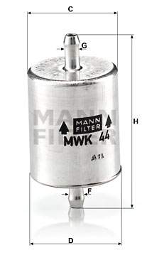 Palivový filtr MANN-FILTER MWK 44